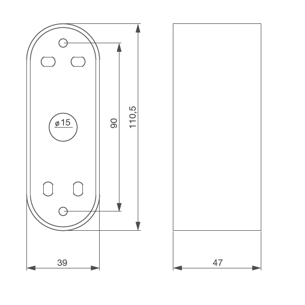 Boîtier applique pour contacteur à clé etroit