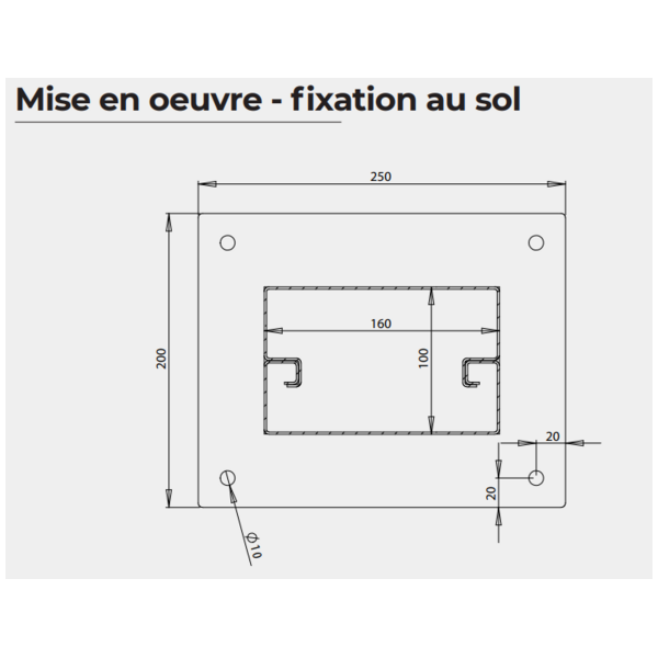 Borne piéton avec visière