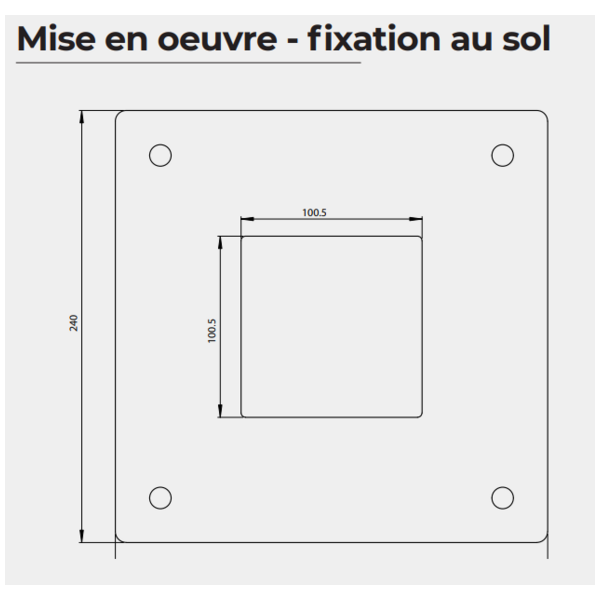 Borne piéton bras déporté avec visière