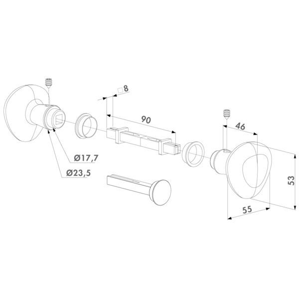 Kit bouton fixe