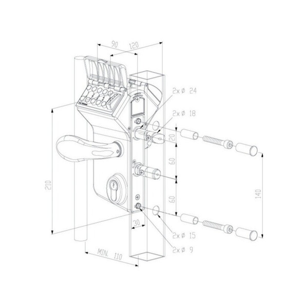 Serrure mécanique à code lmkq 