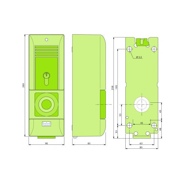 Terminal de porte tlg320 vert sans platine