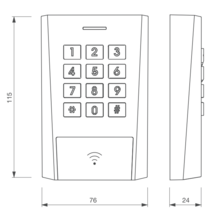 Clavier à code + mifare axk3 ip64 bornier